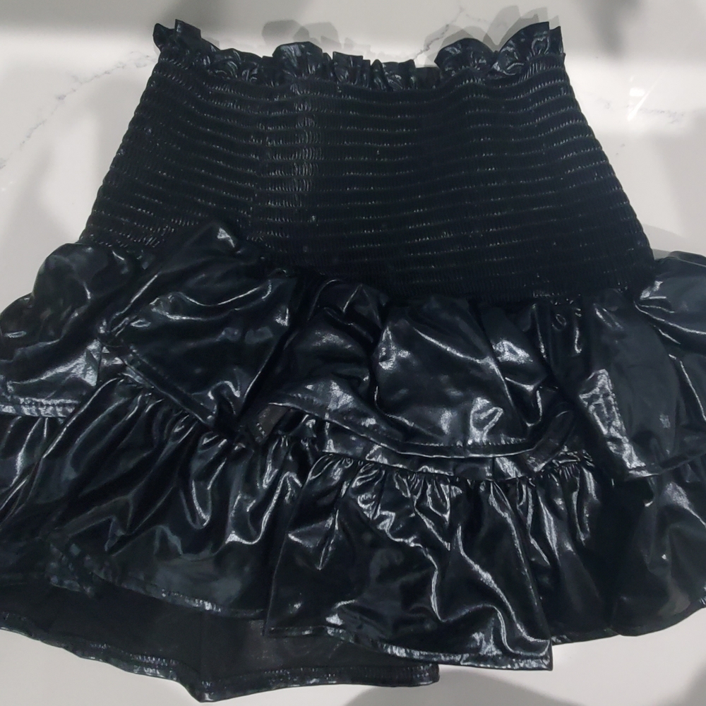 QUEEN OF SPARKLES Black Ruffled Skort